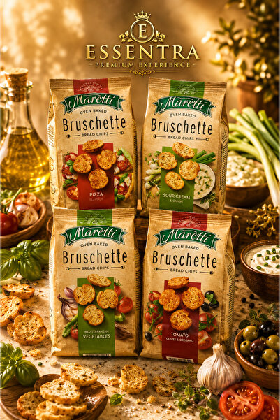 Essentra Home Maretti Bruschette Karışık Lezzetler Ekmek Cipsi 4'lü Set Sour ...