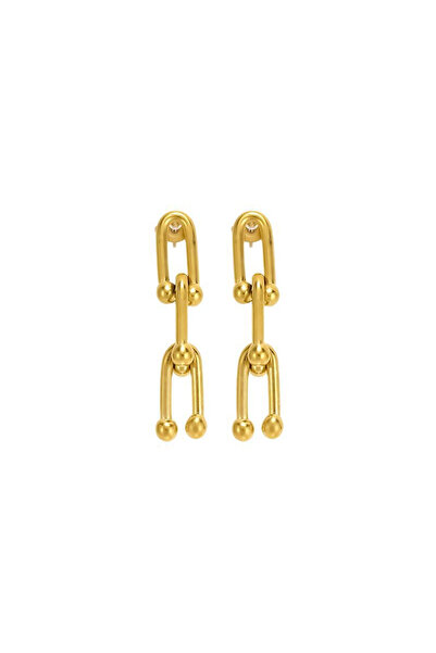 Black Season أقراط حدوة حصان ستيل ذهب 18K | بلاك سيزون
