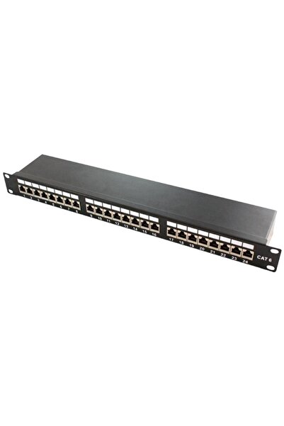LogiLink Panou de patch-uri Cat.6 STP de 19'', cu 24 de porturi, negru