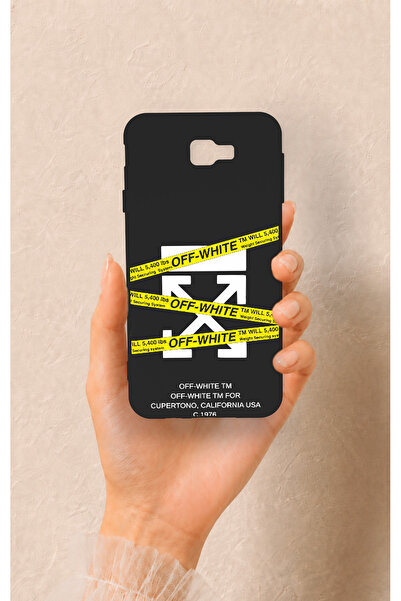 Vip Case Samsung J7 Prime Uyumlu Off White Desenli Silikon Kılıf