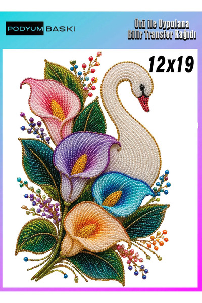 podyum baskı Iron-On Textile Swan Dtf Printing T-Shirt Printing Decorative Pa...