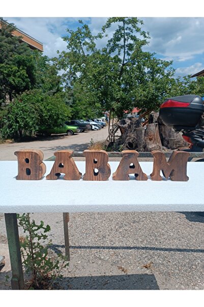 Babam ahşap harf mumluk