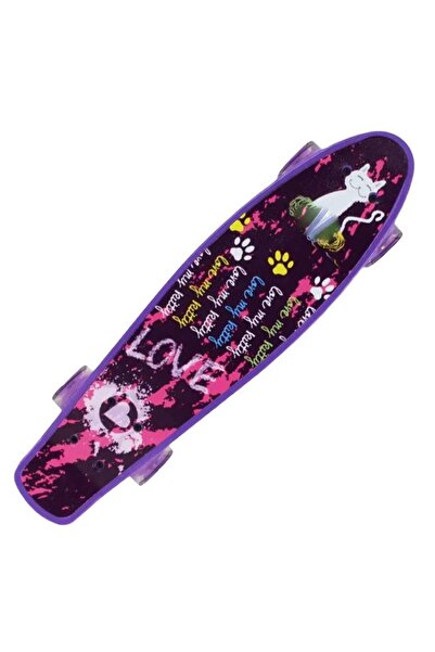 smile toys Penny Board cu Roti LED Luminoase, Rulmenti ABEC-7, Placa Antidera...