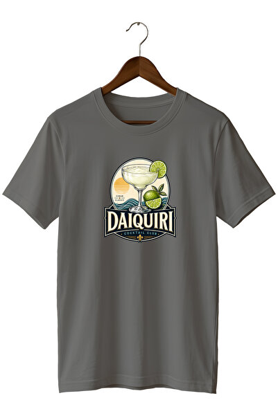 WİDİ Daiquiri Cocktail Club Unisex Cocktail Printed Regular Fit Crew Neck T-S...