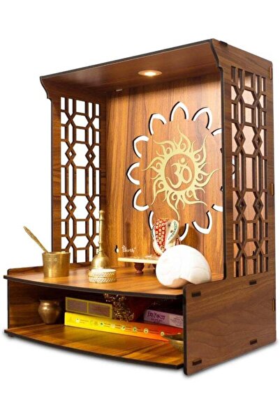 Heartily Maha Mangal Beautiful Wooden Pooja Mandir for Home Temple for home a...