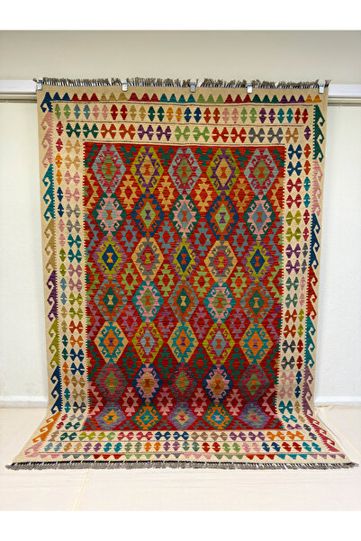 Afgan Halı El Dokuma Afgan Kilim Anadolu Desenlı 100% yün Kök Boya