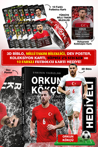 Parodi Yayınları Orkun Kökçü Futbolcu Kitabı - Bileklik, 3D Biblo, Dev Poster...