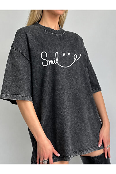 Pink Sky Μπλουζάκι Unisex Oversize με εφέ ξεβαμμένου υφάσματος, Vintage Stree...