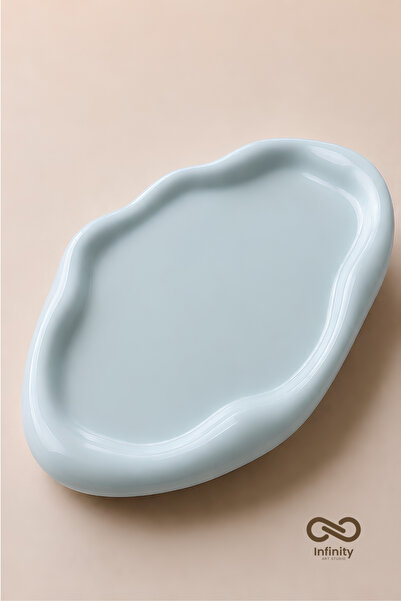 Infinity Art Studio Mineral Concrete Large Size Wavy Cloud Decorative Tray • ...