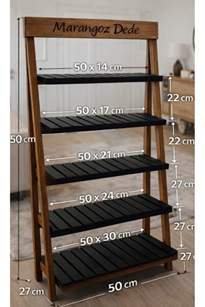 MarangozDede MARANGOZ DEDE 150 cm AHŞAP SAKSILIK SAKSI STANDI DEKORATİF RAF