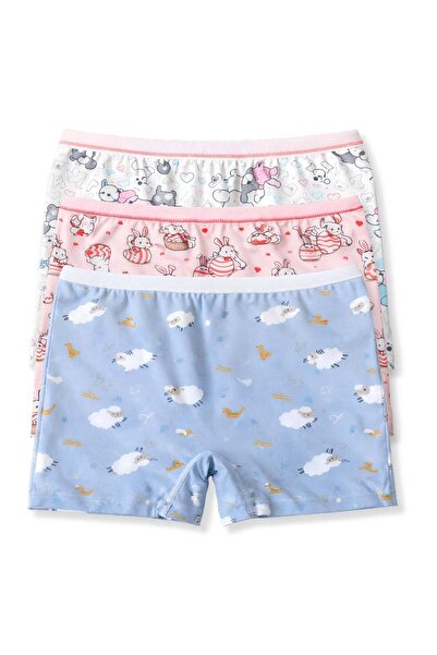 YILDIZ Lycra Girls' Patterned Boxer 3-Pack
