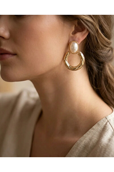 Dorvina 316L Steel Gold Color Vintage Model Women's Earrings Stylish Jewelry