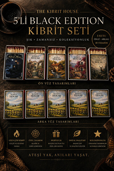 Genel Markalar The Kibrit House 5’li Rustik Black Edition Koleksiyonluk Kibri...