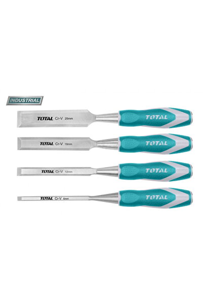 TOTAL Set 4 dalti pentru lemn (6mm, 12mm, 19mm, 25mm) - Cr-V (INDUSTRIAL)