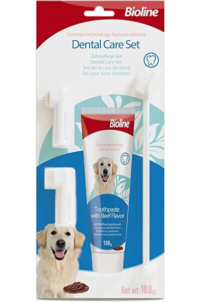 Bioline Dental Care Set, Cleans Teeth and Freshens Breath Beef Flavor -100 Gm