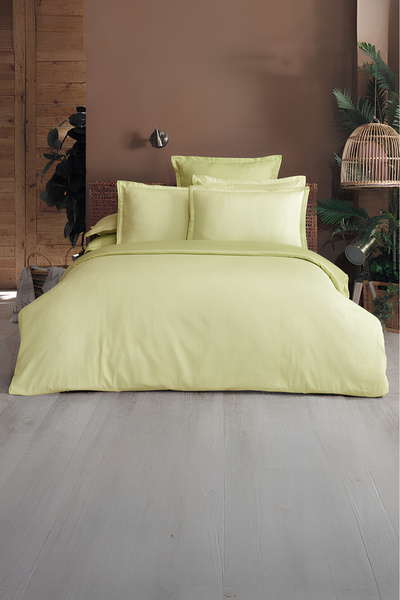 Sarev Solid Olive Armürlü Nevresim Takımı King Size V14 Koyu Yeşil