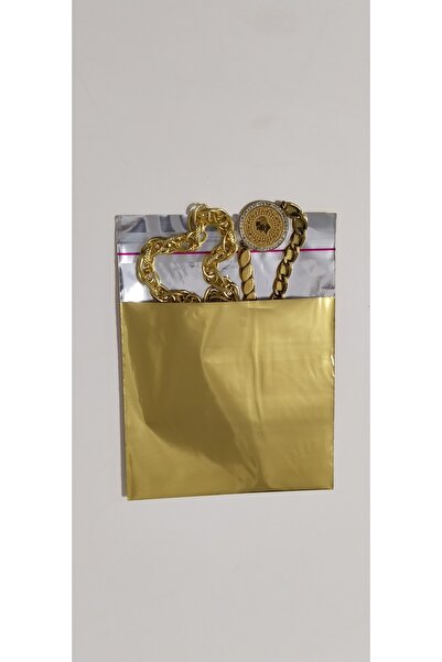 aybaş kağıtçılık 50 Adet Lüks Parlak Gold Yapışkanlı Metalize (9x12 cm) Takı,...