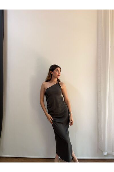 ekawholesale Cotton Interlock One-Shoulder Drawstring Single Strap Maxi Lengt...