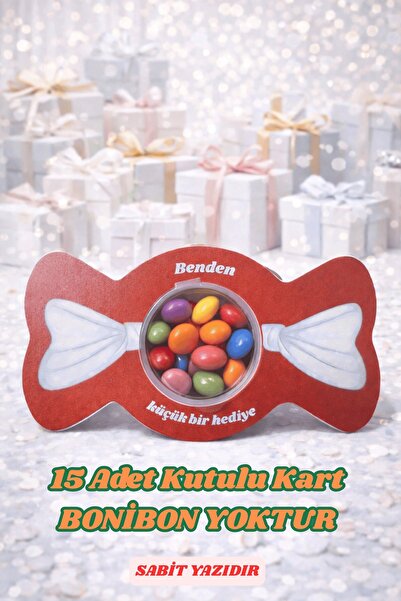 Emtory Gift 5 Adet Kırmızı Kurdele Model Şeker Kutusu - Çikolata Kutusu - Niş...