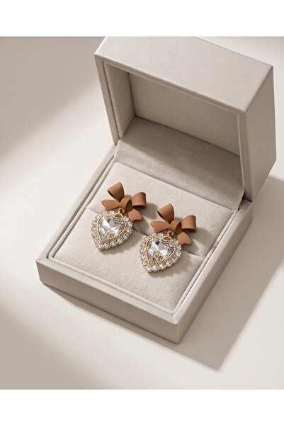 HOSBUTIK Brown Earrings with Zirconia