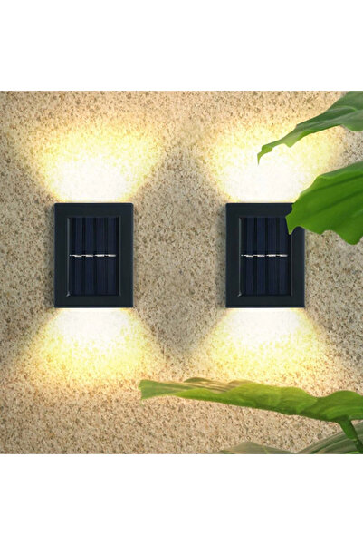 Vivendo Set 2 lampi solare pentru perete exterior, iluminare sus-jos, lumina ...