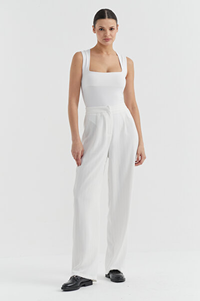 PAULMARK Women's Glitter Line Detailed Crepe Trousers