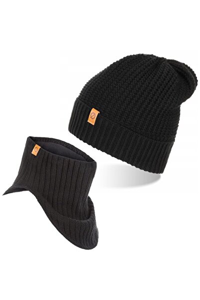 Brødrene Set caciula si fular barbati Brodrene, Acril, Negru