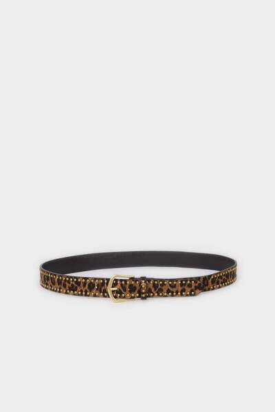 DeFacto Women's Oval Buckle Faux Leather Leopard Pattern Belt G7080Axns