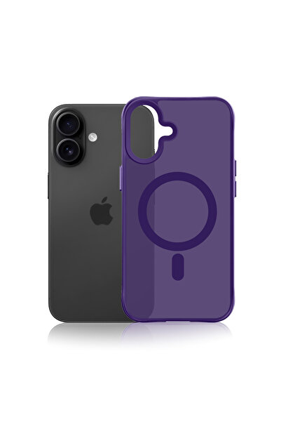 3MK Husă MagSafe Smoke MagCase pentru iPhone 16, Mov/Transparentă