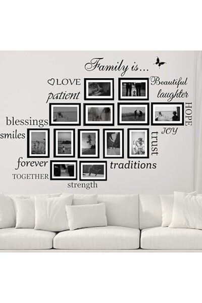The Bros Set 14 Family Words Quotes Vinyl Stickers Picture Frame Decoration D...