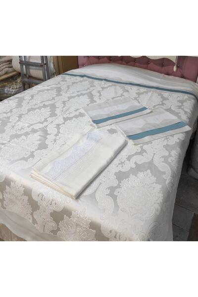 AZRA ÇEYİZ Handcrafted Lace Sheet with Lace Pique Set