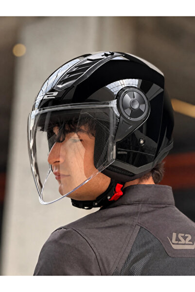 LS2 AIRFLOW 2 PARLAK SİYAH KASK (ŞEFFAF VİZÖR)