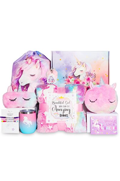 OEM Set Cadou Unicorn Premium pentru Fete 3-12 Ani - 11 Piese Premium - Pătur...