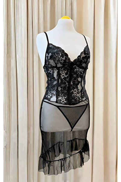 1way Black Lace Lingerie Set – Soft and Sexy Design