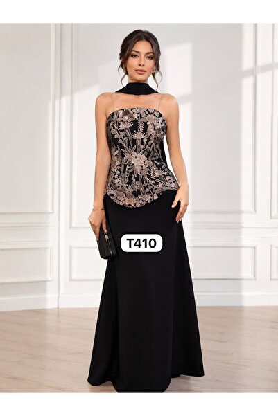 tasmim kian black evening dress