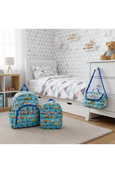Hevi Kids HeviKids Kişiye Özel İsimli 3'lü Çocuk Çanta Seti - Vinç