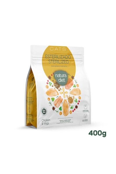 Natura Diet Αποστειρωμένη Τροφή Γάτας με Κοτόπουλο και Λαχανικά, Κοτόπουλο κα...