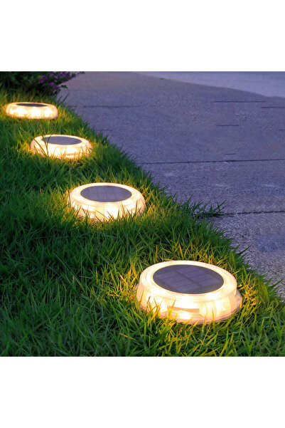 Vivendo Set 4 bucati lampa solara LED pentru gradina, alb cald