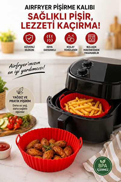 Stork Tekli Airfryer Silikon Pişirme Kabı - Yanmaz Yapışmaz Isıya Dayanıklı H...