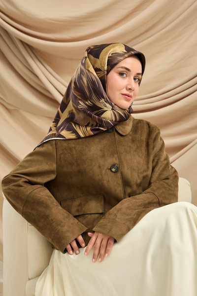 Silk Home Twill Silk Scarf 11480-58 Bitter Brown