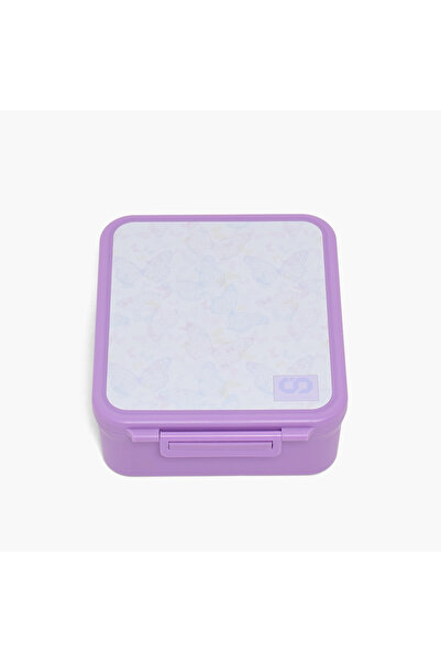 Sami Studio Butterfly Print Lunch Box for Girls with Clip Lock Lid - 900 ml