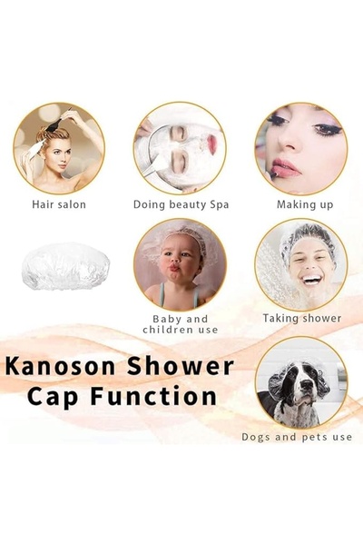 urevo 100pcs Shower Cap Disposable, Bath Caps Thick Waterproof High Density E...