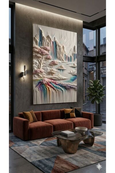 zeyrada Premium 3D Efektli Özel Tasarım Kanvas Tablo - Modern Doğa Manzarası ...