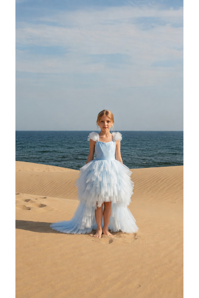 Lindissima Detachable Train, Short in Front and Long in Back Girls' Graduatio...