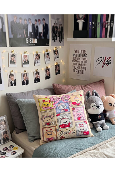 Toum Pernă decorativă drăguță de 40 x 40 cu personajul SKZOO Stray Kids