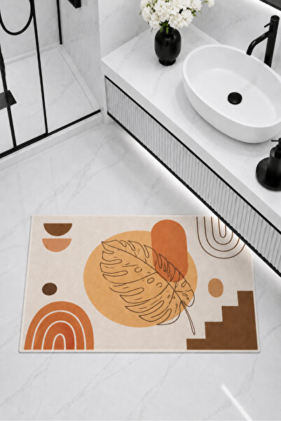 Hayal Dekoratif Non-Slip Base Washable Bathroom Mat Set Digital Printed 40X60...
