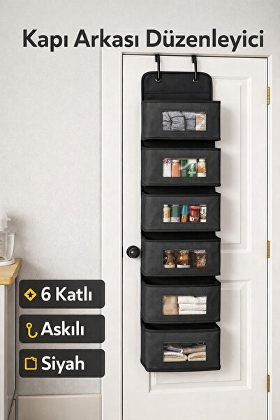 Ferzin 6 Katlı Kapı Arkası Düzenleyici Organizer – Çok Amaçlı Asılabilir Depolama Çantası – Oyuncak, Kozmetik, Banyo ve Bebek Ürünleri İçin