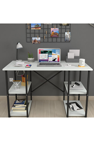 Vivendo Γραφείο με 4 ράφια, τραπέζι υπολογιστή, 120 x 60 x 73.8 εκ.