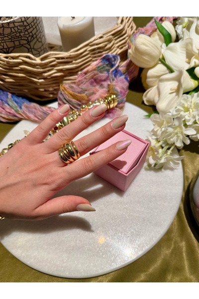 Merishe Jewerly خاتم ذهبي متعدد الأشكال قابل للتعديل ومقاوم للصدأ