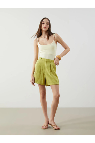 LC Waikiki Green Standard Fit Women's Shorts